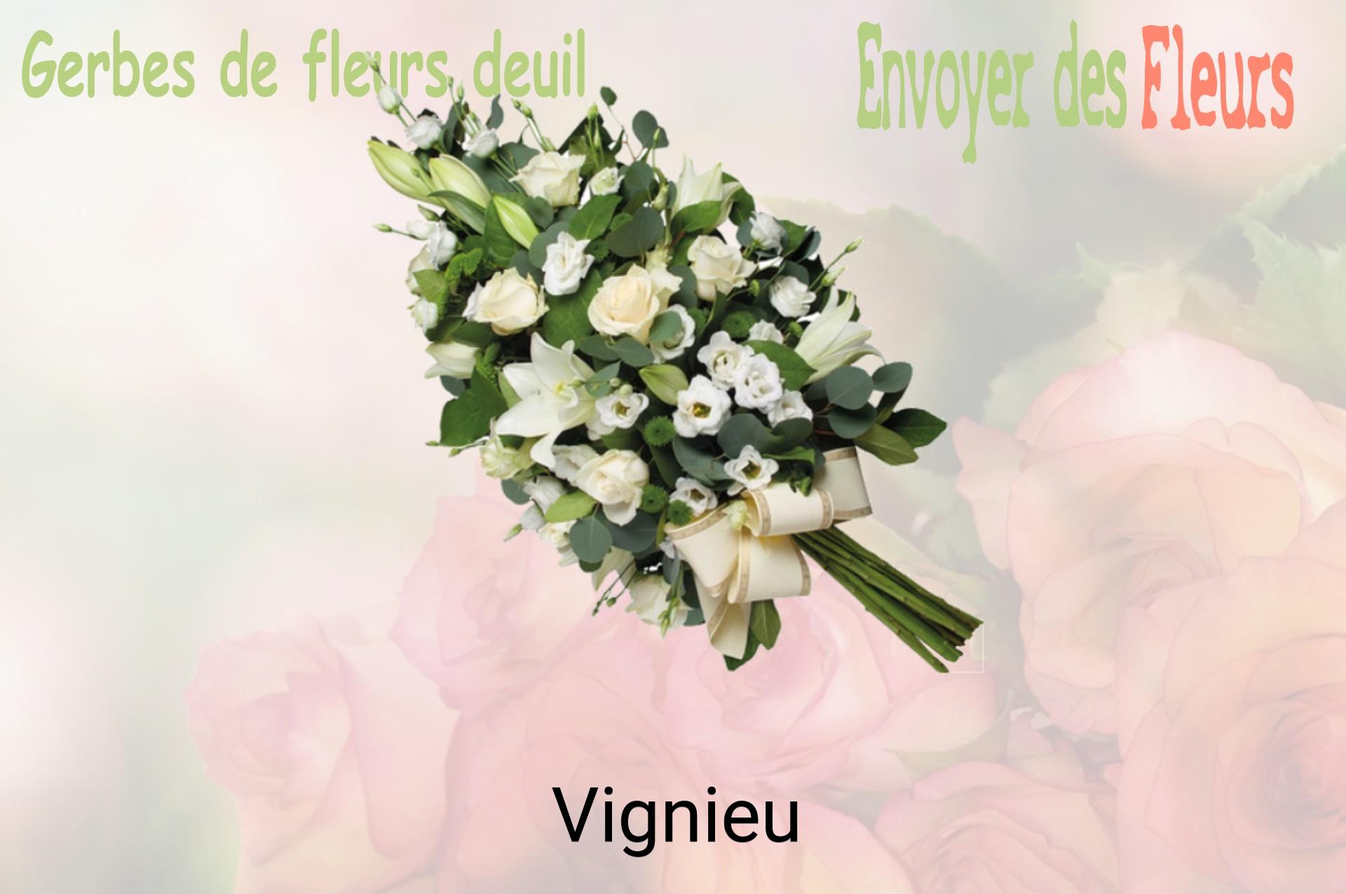 Gerbe de fleurs de deuil livrée à Vignieu